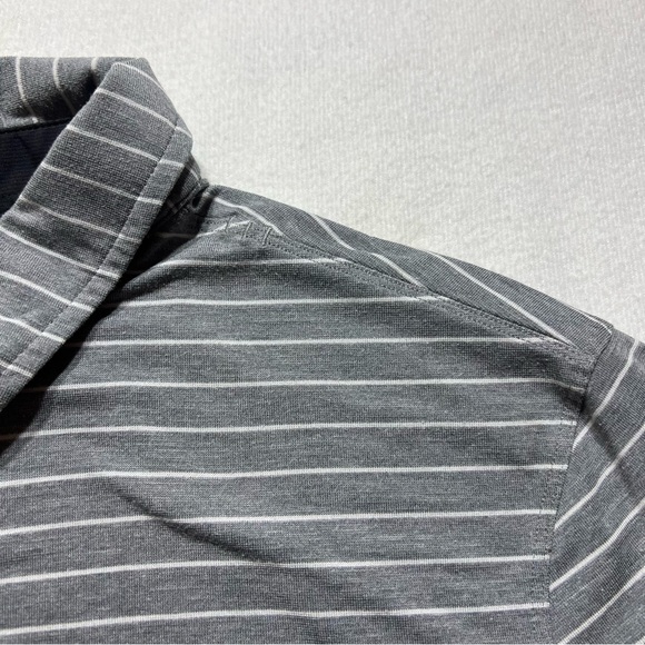 Lululemon Medium evolution polo shirt men grey stripe - Picture 4 of 6